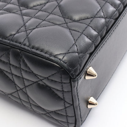 レディディオール スモール カナージュ ハンドバッグ レザー ブラック 2WAY クリスチャンディオール バッグ Christian Dior