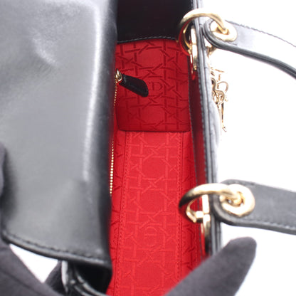レディディオール スモール カナージュ ハンドバッグ レザー ブラック 2WAY クリスチャンディオール バッグ Christian Dior