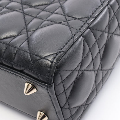 レディディオール スモール カナージュ ハンドバッグ レザー ブラック 2WAY クリスチャンディオール バッグ Christian Dior
