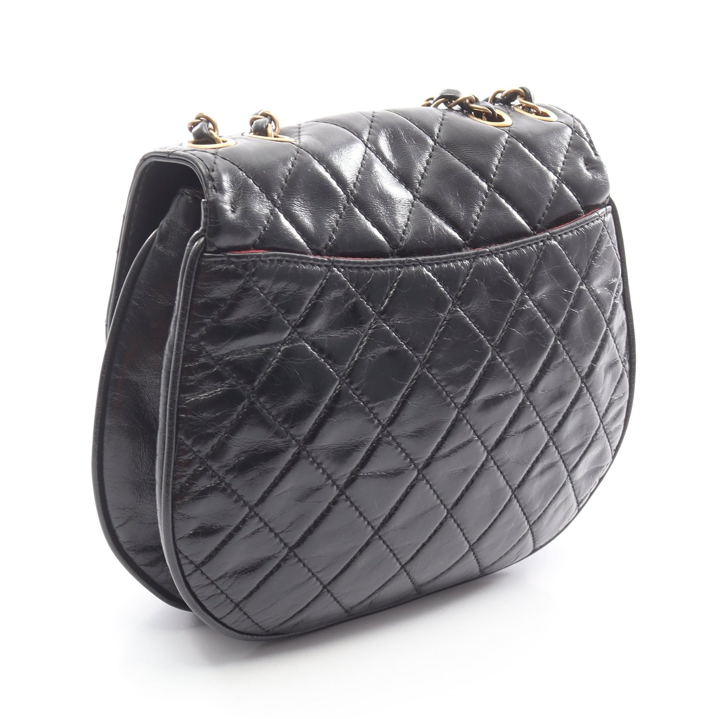 マトラッセ チェーンショルダーバッグ レザー ブラック ゴールド金具 シャネル バッグ CHANEL