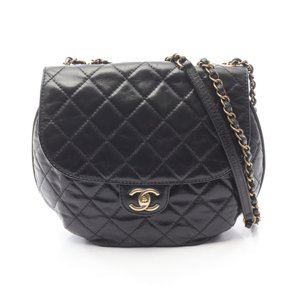 マトラッセ チェーンショルダーバッグ レザー ブラック ゴールド金具 シャネル バッグ CHANEL