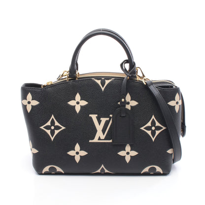 プティ パレPM バイカラーモノグラムアンプラント ハンドバッグ レザー ブラック ベージュ 2WAY ルイヴィトン バッグ LOUIS VUITTON