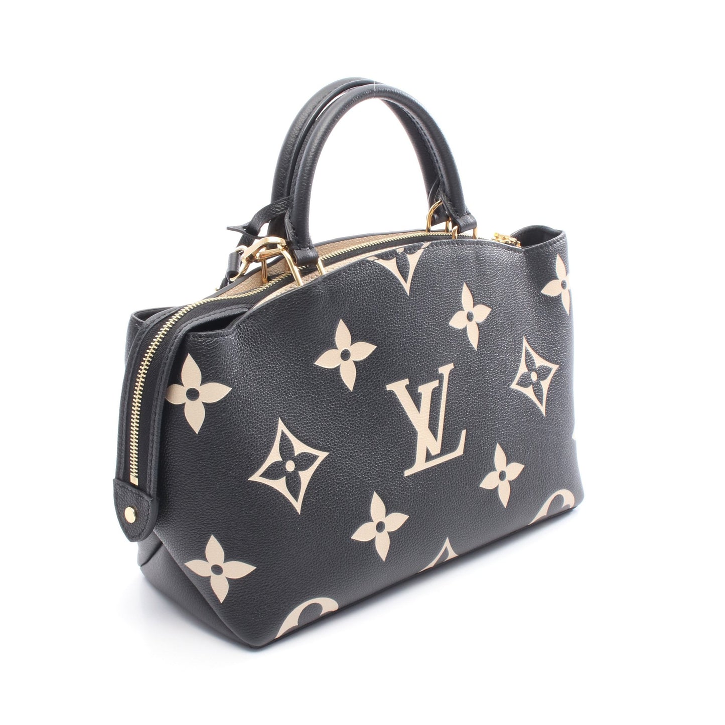 プティ パレPM バイカラーモノグラムアンプラント ハンドバッグ レザー ブラック ベージュ 2WAY ルイヴィトン バッグ LOUIS VUITTON