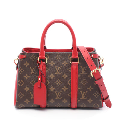 スフロ NV BB モノグラム スリーズ ハンドバッグ PVC レザー ブラウン レッド 2WAY ルイヴィトン バッグ LOUIS VUITTON