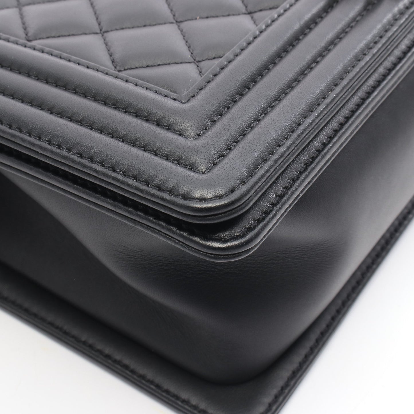 ボーイシャネル チェーンショルダーバッグ レザー ブラック シルバー金具 シャネル バッグ CHANEL