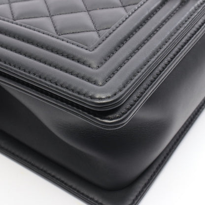 ボーイシャネル チェーンショルダーバッグ レザー ブラック シルバー金具 シャネル バッグ CHANEL