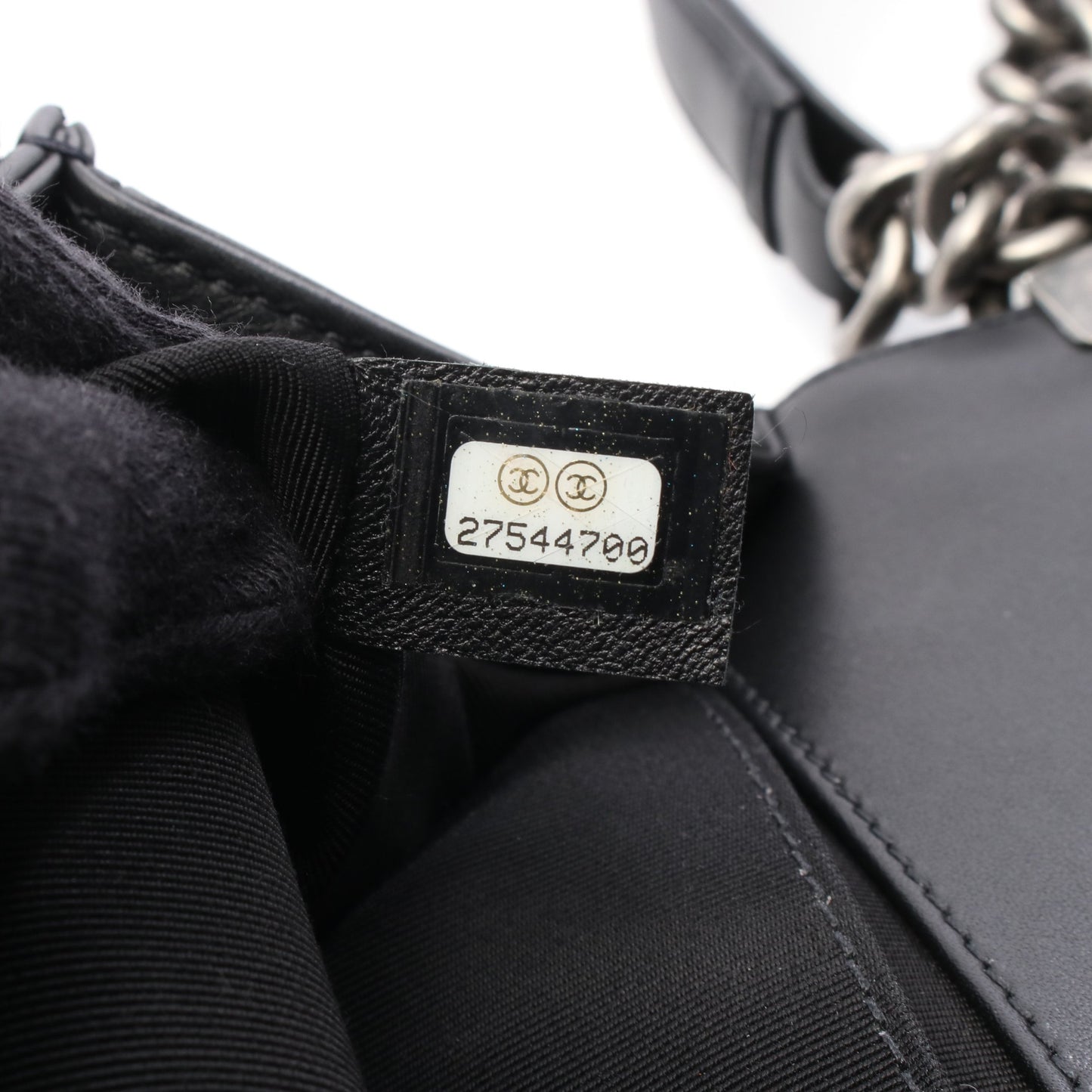 ボーイシャネル チェーンショルダーバッグ レザー ブラック シルバー金具 シャネル バッグ CHANEL