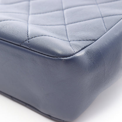 ラージ フラップ バッグ マトラッセ チェーンショルダーバッグ ラムスキン ネイビー コンビ金具 2WAY シャネル バッグ CHANEL