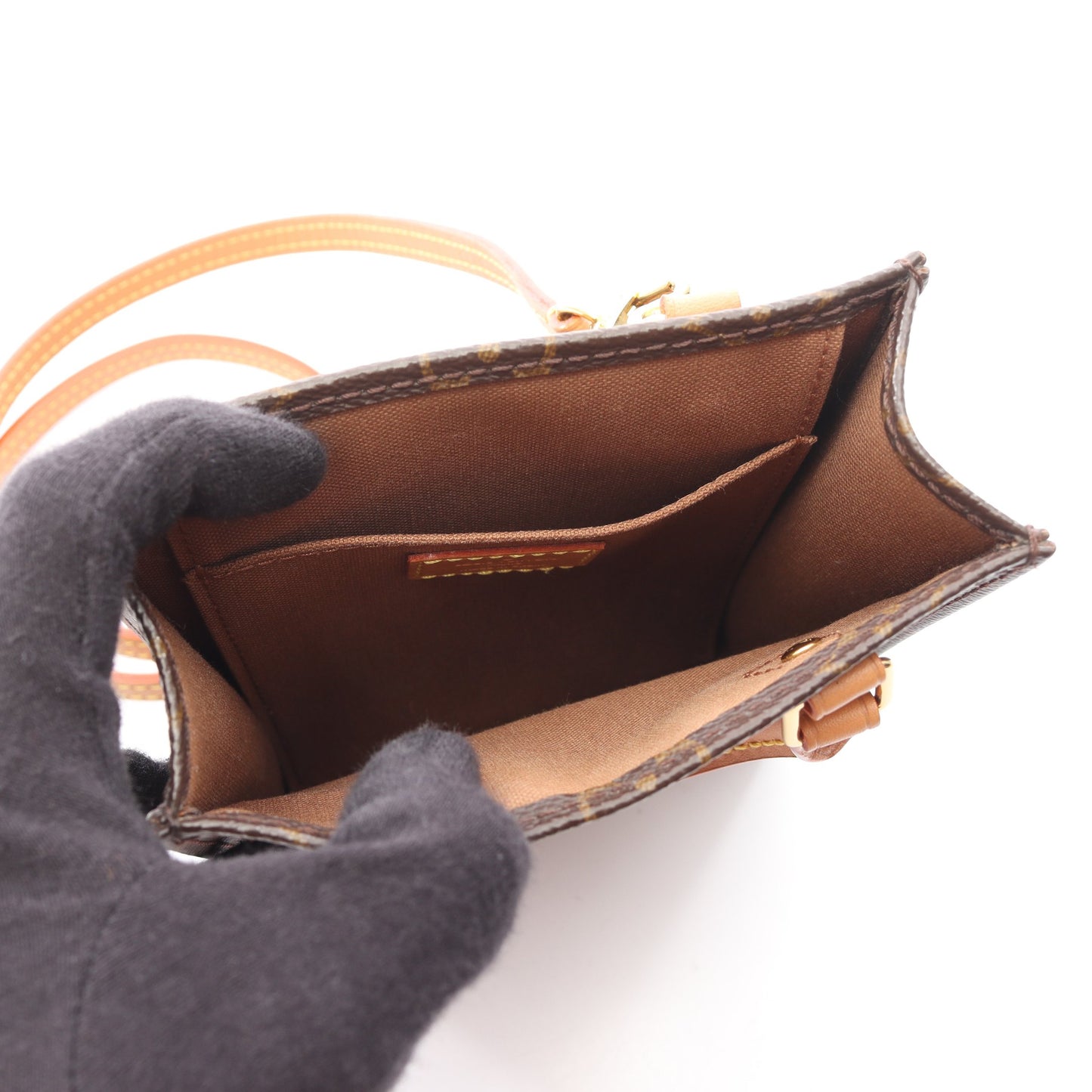 プティット サックプラ モノグラム ハンドバッグ PVC レザー ブラウン 2WAY ルイヴィトン バッグ LOUIS VUITTON