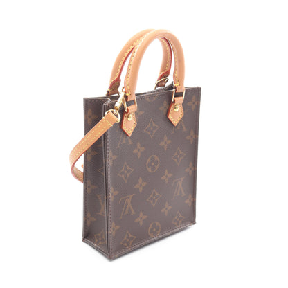 プティット サックプラ モノグラム ハンドバッグ PVC レザー ブラウン 2WAY ルイヴィトン バッグ LOUIS VUITTON