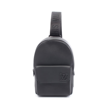 パイロット スリングバッグ ボディバッグ レザー ブラック ルイヴィトン バッグ LOUIS VUITTON
