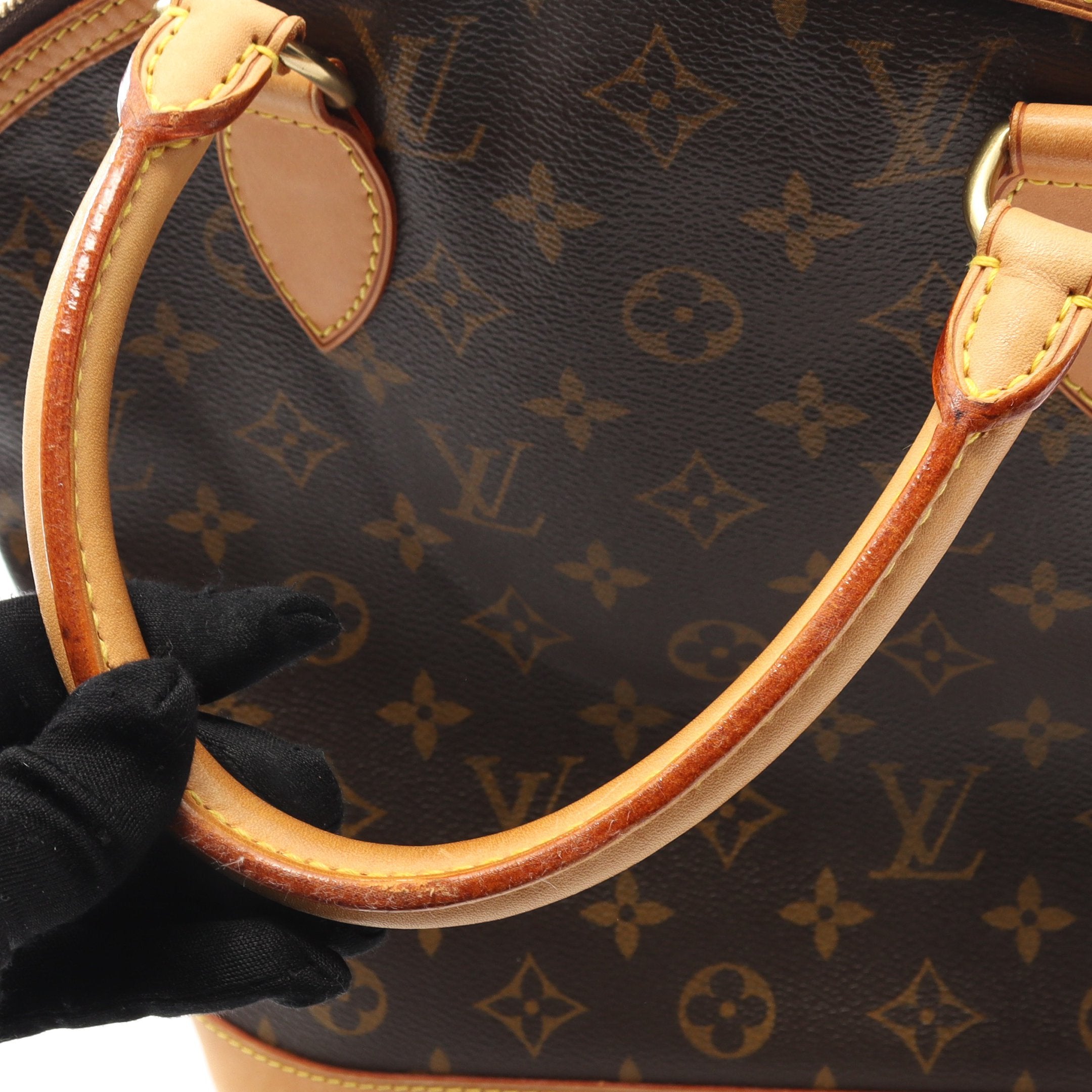 ロックイット モノグラム ハンドバッグ PVC レザー ブラウン ルイ