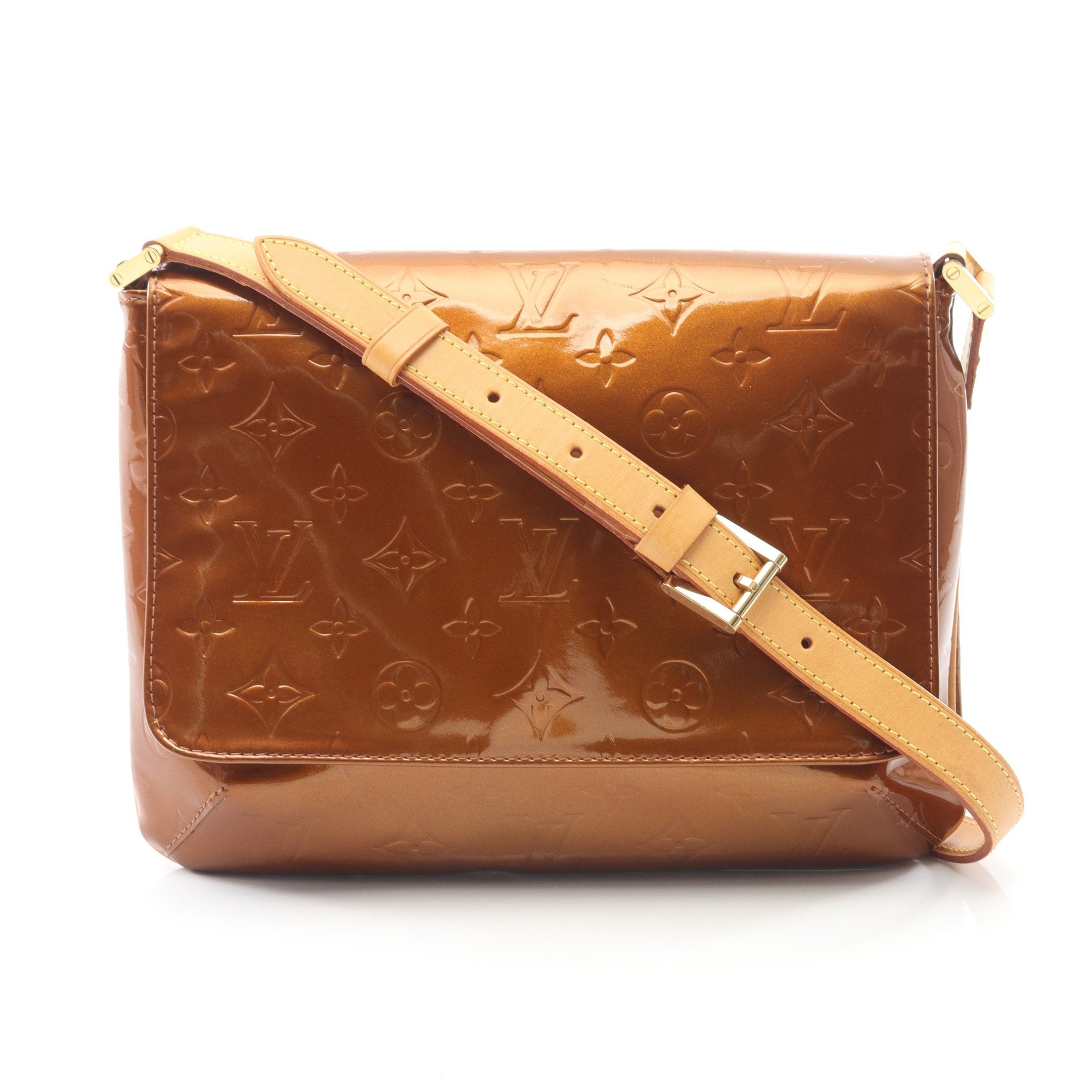 トンプソン ストリート モノグラムヴェルニ ブロンズ ショルダーバッグ