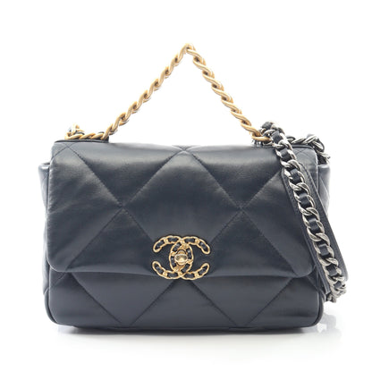 19 ディズヌフ マトラッセ チェーンショルダーバッグ ラムスキン ネイビー コンビ金具 2WAY シャネル バッグ CHANEL