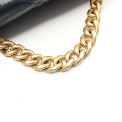 19 ディズヌフ マトラッセ チェーンショルダーバッグ ラムスキン ネイビー コンビ金具 2WAY シャネル バッグ CHANEL