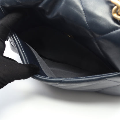 19 ディズヌフ マトラッセ チェーンショルダーバッグ ラムスキン ネイビー コンビ金具 2WAY シャネル バッグ CHANEL