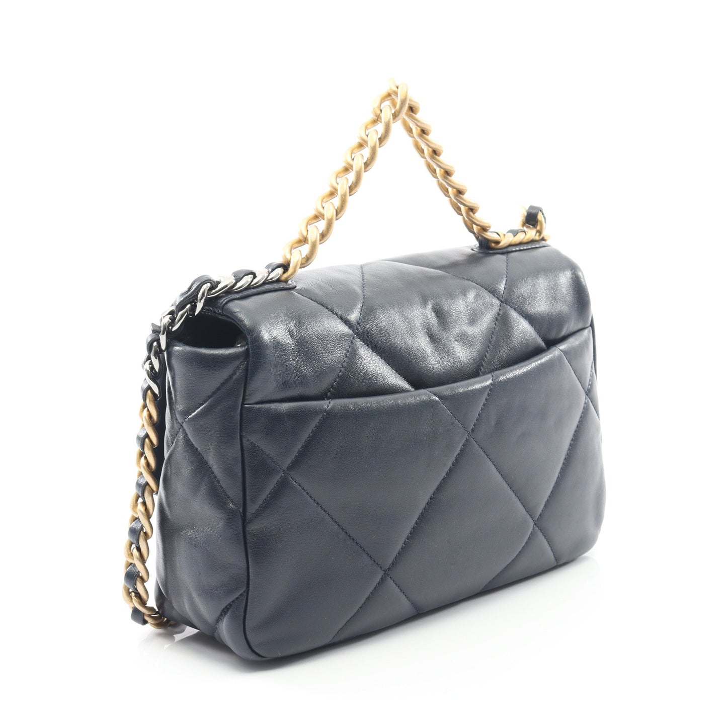19 ディズヌフ マトラッセ チェーンショルダーバッグ ラムスキン ネイビー コンビ金具 2WAY シャネル バッグ CHANEL