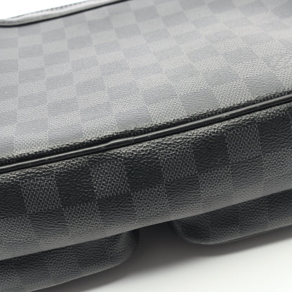 ユーティリティ メッセンジャー ダミエグラフィット ショルダーバッグ PVC レザー ダークグレー ルイヴィトン バッグ LOUIS VUITTON