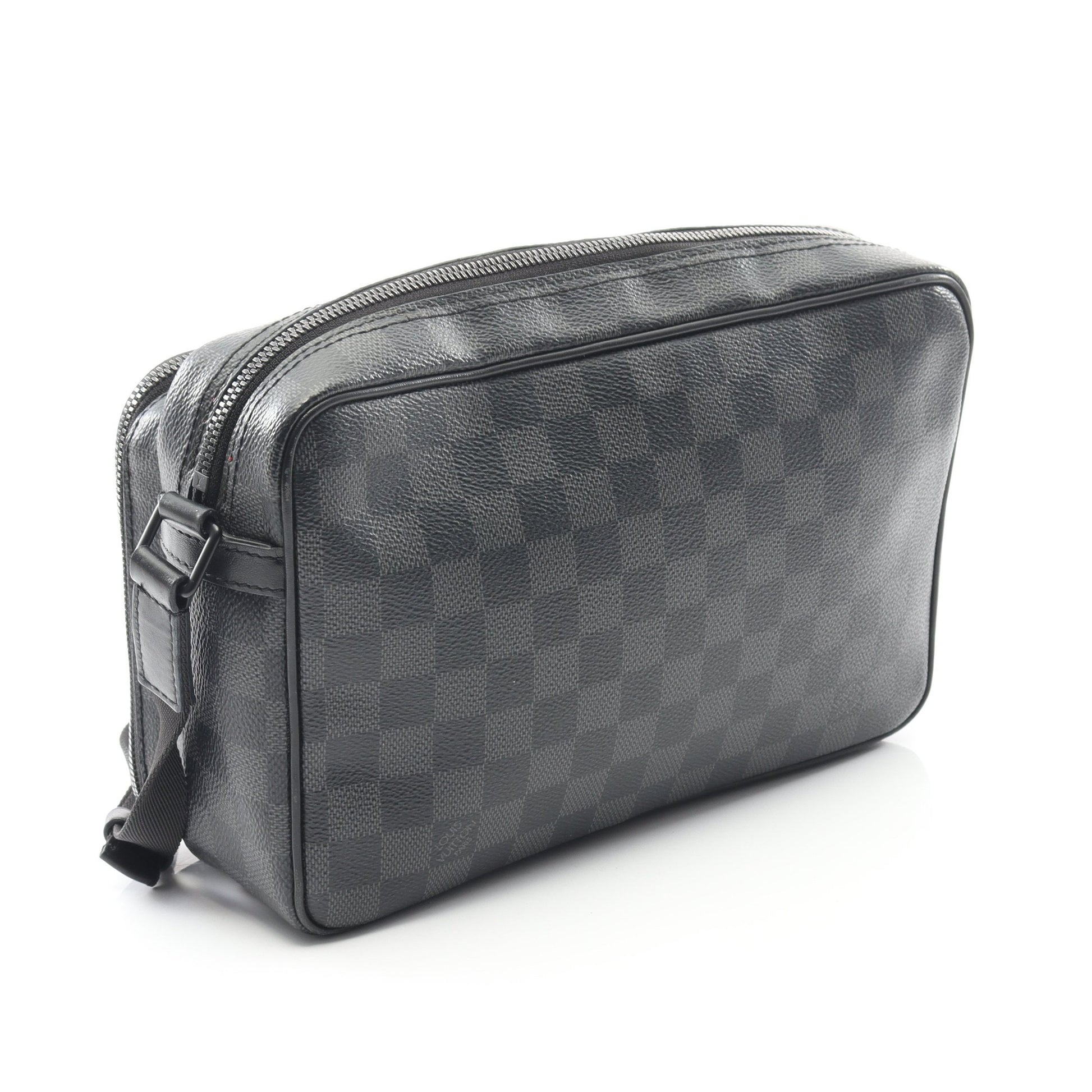 ユーティリティ メッセンジャー ダミエグラフィット ショルダーバッグ PVC レザー ダークグレー ルイヴィトン バッグ LOUIS VUITTON