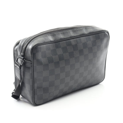 ユーティリティ メッセンジャー ダミエグラフィット ショルダーバッグ PVC レザー ダークグレー ルイヴィトン バッグ LOUIS VUITTON