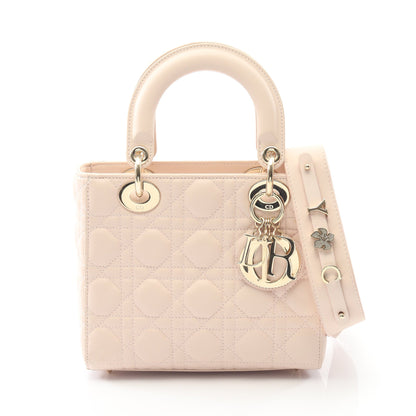 LADY DIOR MY ABCDIOR レディディオール スモール カナージュ ハンドバッグ レザー ライトピンク 2WAY クリスチャンディオール バッグ Christian Dior