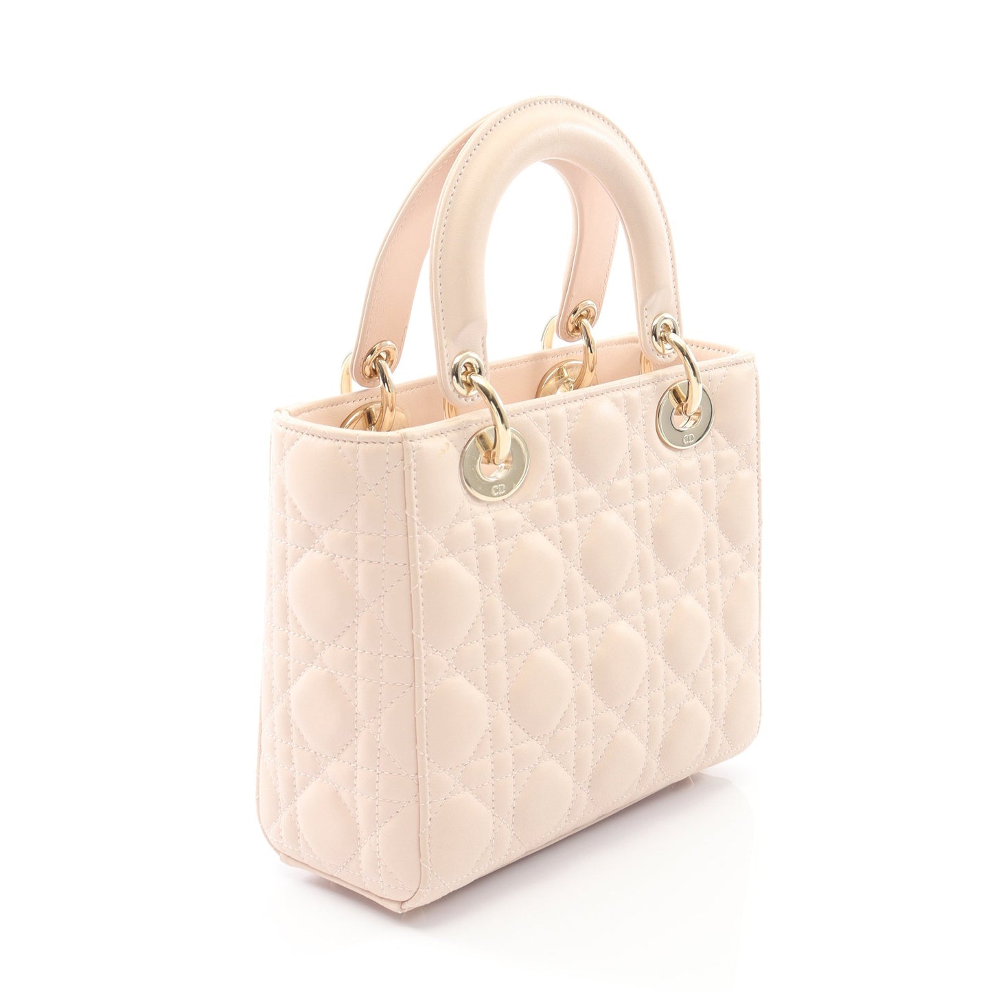 LADY DIOR MY ABCDIOR レディディオール スモール カナージュ ハンドバッグ レザー ライトピンク 2WAY クリスチャンディオール バッグ Christian Dior