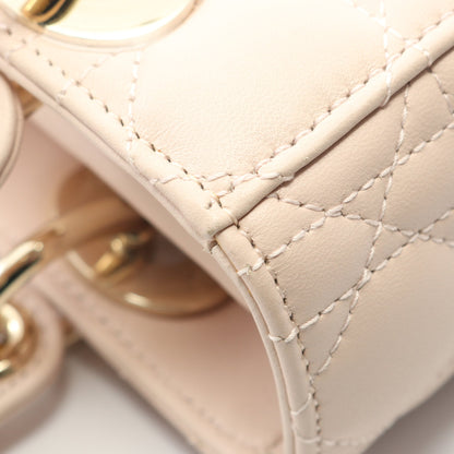 LADY DIOR MY ABCDIOR レディディオール スモール カナージュ ハンドバッグ レザー ライトピンク 2WAY クリスチャンディオール バッグ Christian Dior