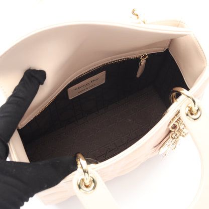LADY DIOR MY ABCDIOR レディディオール スモール カナージュ ハンドバッグ レザー ライトピンク 2WAY クリスチャンディオール バッグ Christian Dior