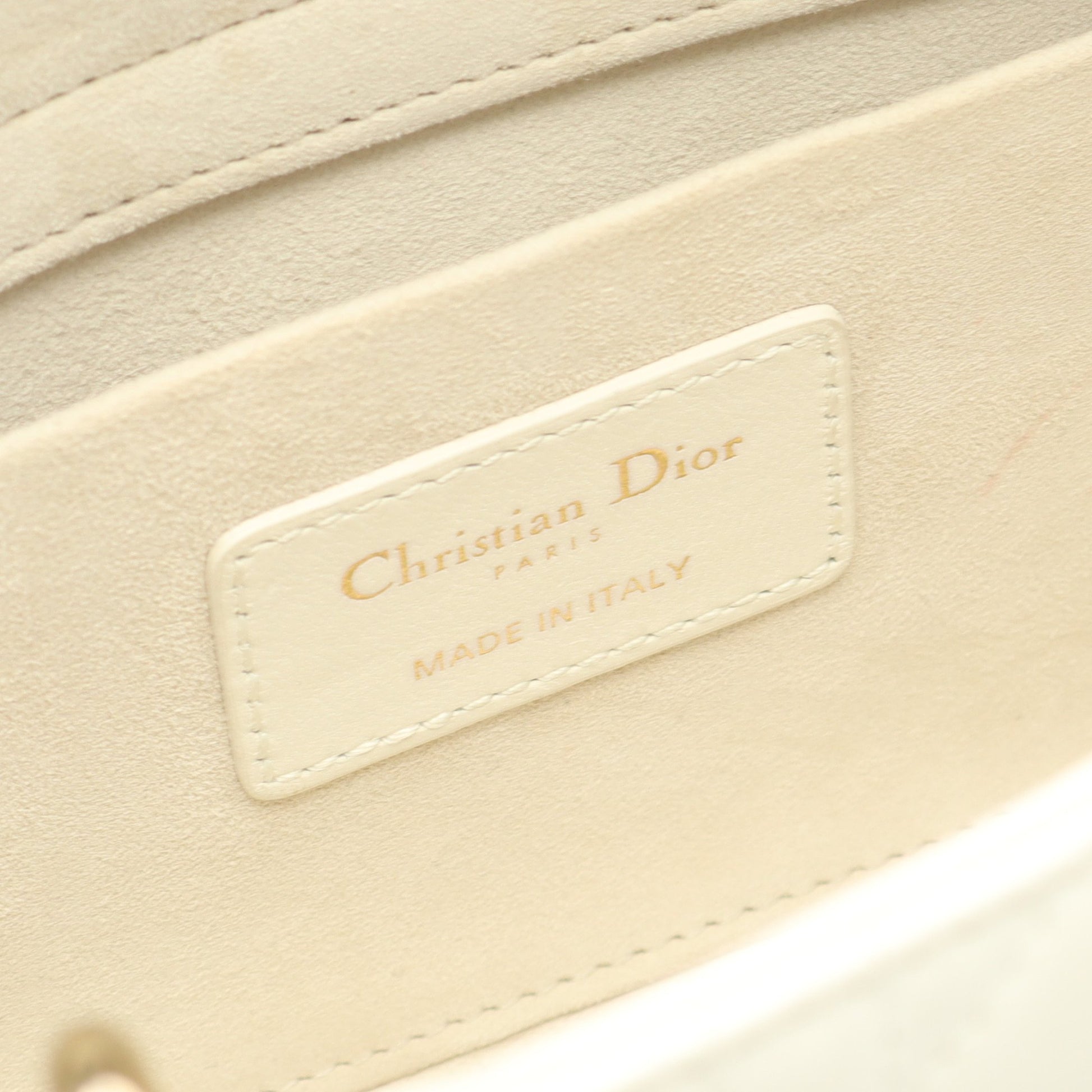 Lady D-Joy ミディアム カナージュ ハンドバッグ レザー ホワイト 2WAY クリスチャンディオール バッグ Christian Dior