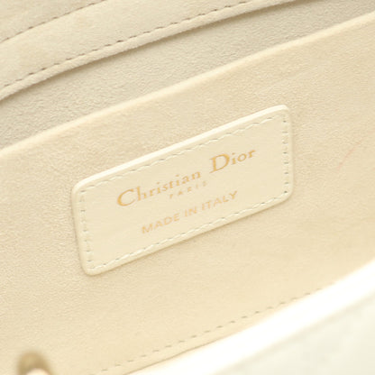 Lady D-Joy ミディアム カナージュ ハンドバッグ レザー ホワイト 2WAY クリスチャンディオール バッグ Christian Dior