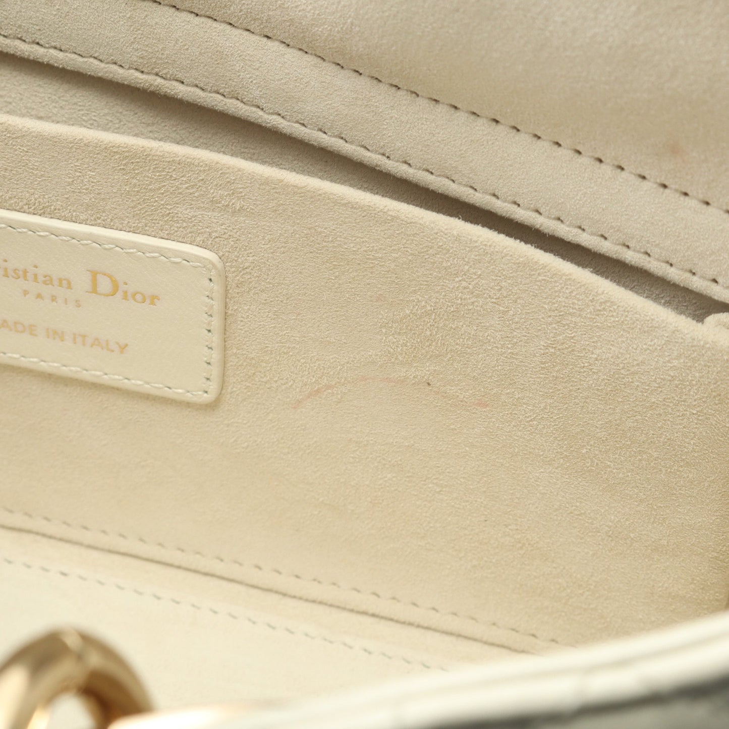 Lady D-Joy ミディアム カナージュ ハンドバッグ レザー ホワイト 2WAY クリスチャンディオール バッグ Christian Dior