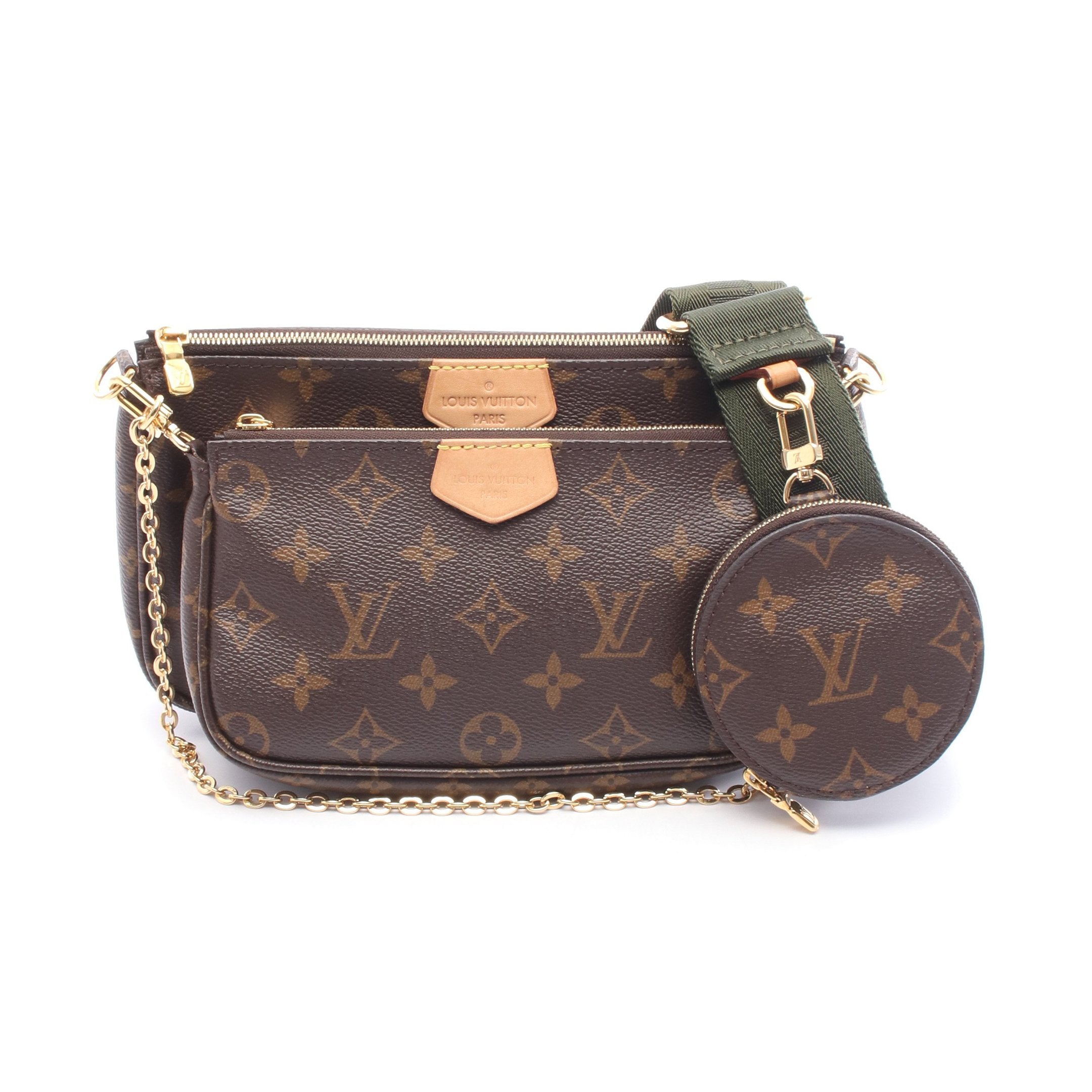 ミュルティ ポシェットアクセソワール モノグラム カーキ ショルダー