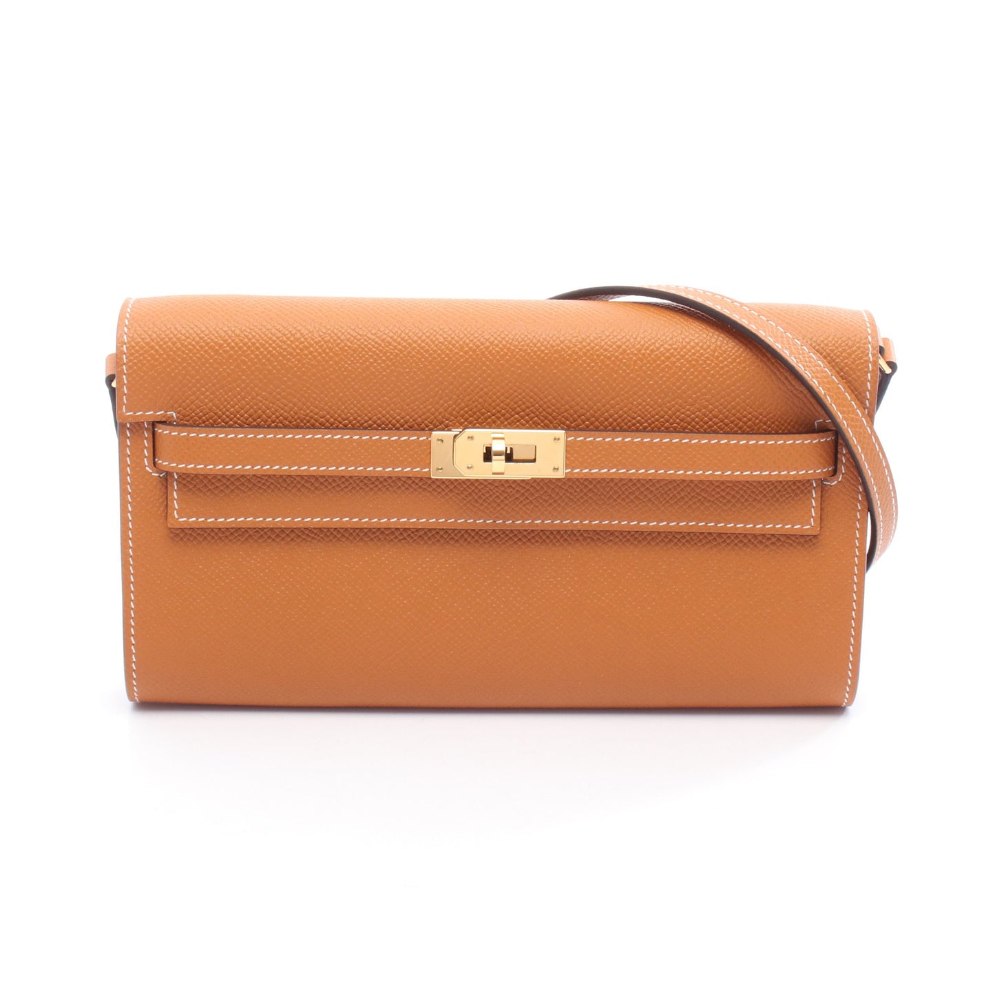 ケリートゥーゴー トフィ ショルダーウォレット ヴォーエプソン ブラウン ゴールド金具 W刻印 エルメス バッグ HERMES