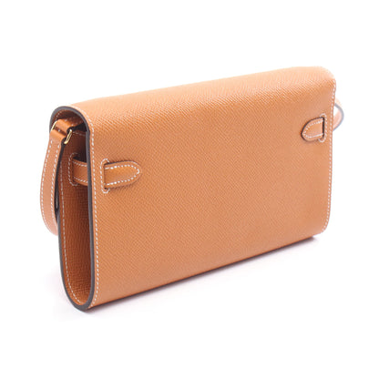 ケリートゥーゴー トフィ ショルダーウォレット ヴォーエプソン ブラウン ゴールド金具 W刻印 エルメス バッグ HERMES
