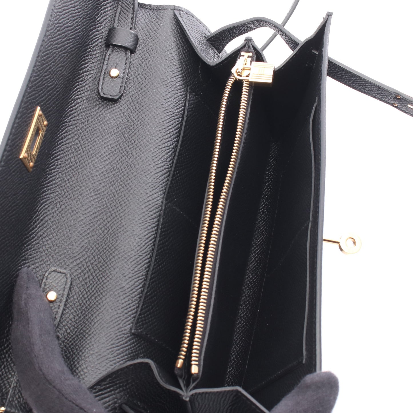 ケリートゥーゴー ショルダーウォレット ヴォーエプソン ブラック ゴールド金具 K刻印 エルメス バッグ HERMES