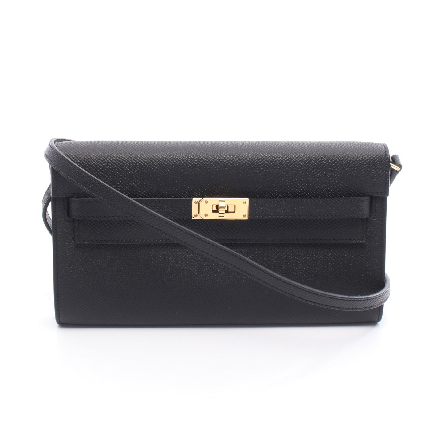 ケリートゥーゴー ショルダーウォレット ヴォーエプソン ブラック ゴールド金具 K刻印 エルメス バッグ HERMES