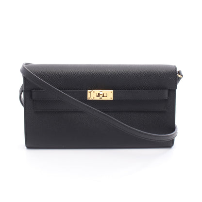 ケリートゥーゴー ショルダーウォレット ヴォーエプソン ブラック ゴールド金具 K刻印 エルメス バッグ HERMES