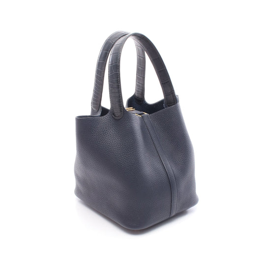 ピコタンロック タッチMM ブルーニュイ ハンドバッグ トリヨンクレマンス アリゲーターマット ネイビー ゴールド金具 D刻印 エルメス バッグ HERMES