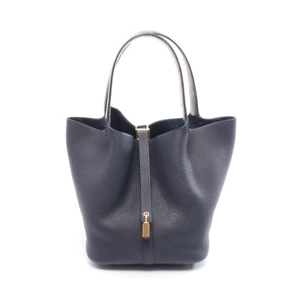 ピコタンロック タッチMM ブルーニュイ ハンドバッグ トリヨンクレマンス アリゲーターマット ネイビー ゴールド金具 D刻印 エルメス バッグ HERMES