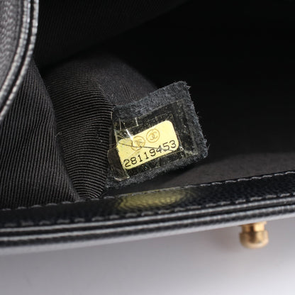 ボーイシャネル チェーンショルダーバッグ キャビアスキン ブラック ゴールド金具 シャネル バッグ CHANEL