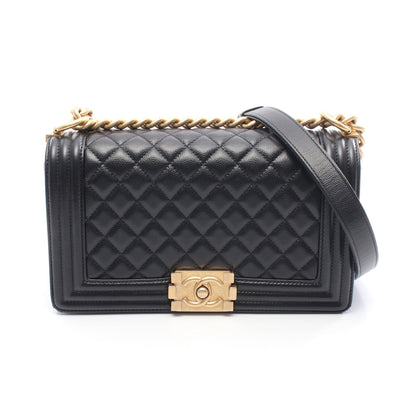 ボーイシャネル チェーンショルダーバッグ キャビアスキン ブラック ゴールド金具 シャネル バッグ CHANEL