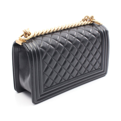 ボーイシャネル チェーンショルダーバッグ キャビアスキン ブラック ゴールド金具 シャネル バッグ CHANEL