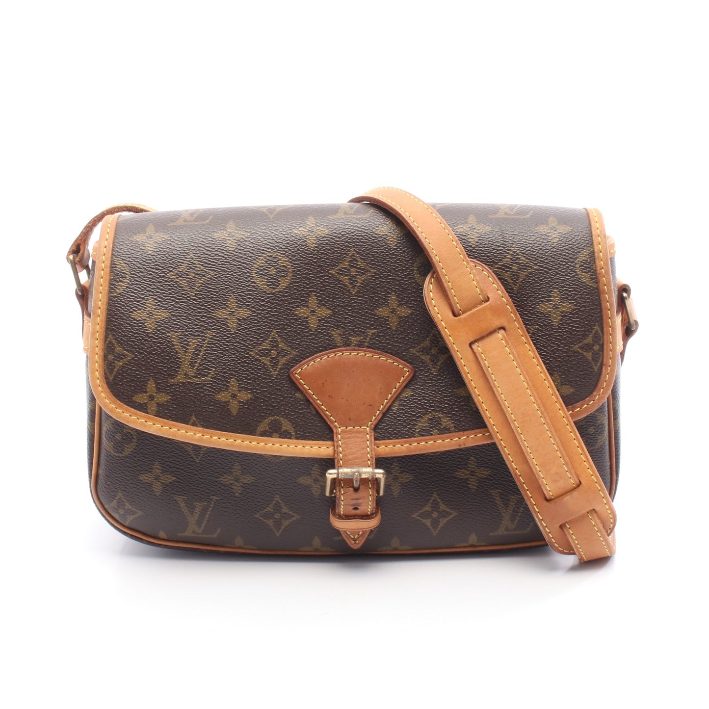 ソローニュ モノグラム ショルダーバッグ PVC レザー ブラウン ルイヴィトン バッグ LOUIS VUITTON