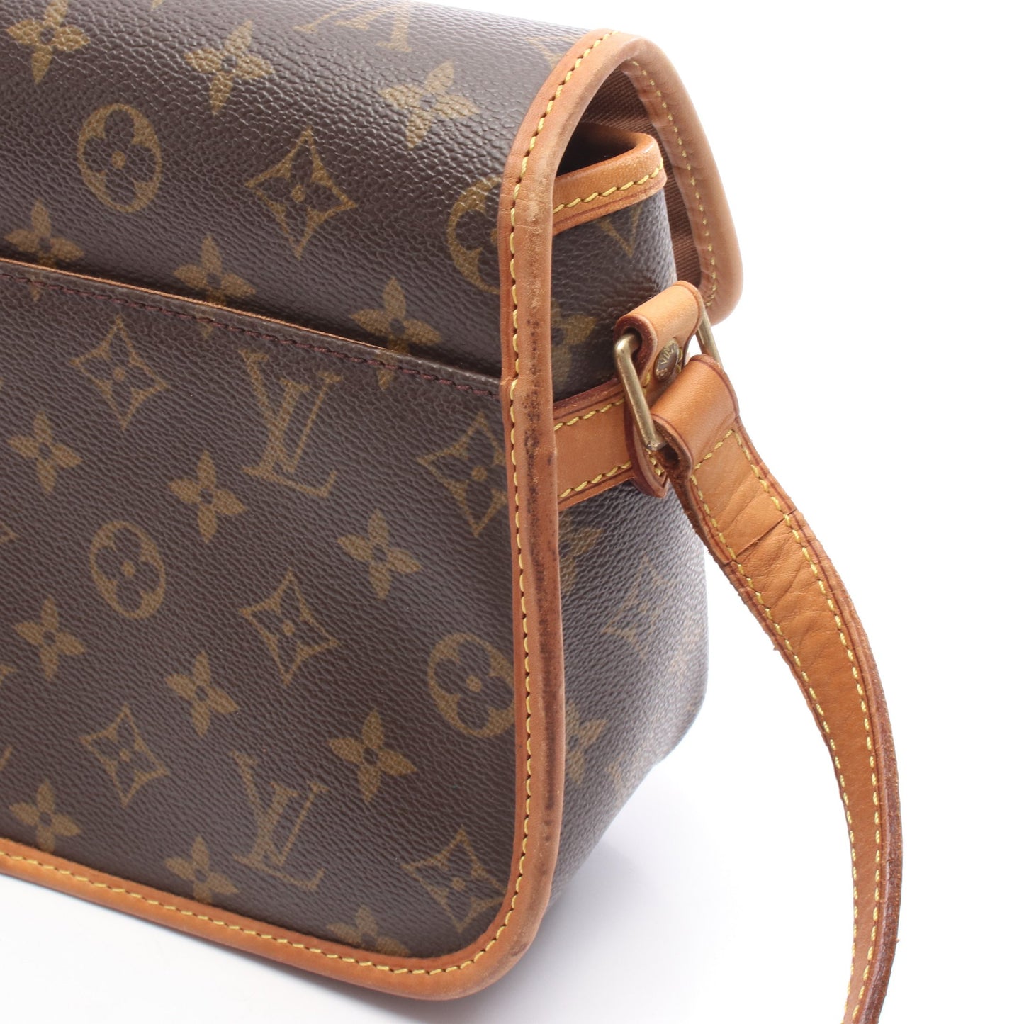 ソローニュ モノグラム ショルダーバッグ PVC レザー ブラウン ルイヴィトン バッグ LOUIS VUITTON