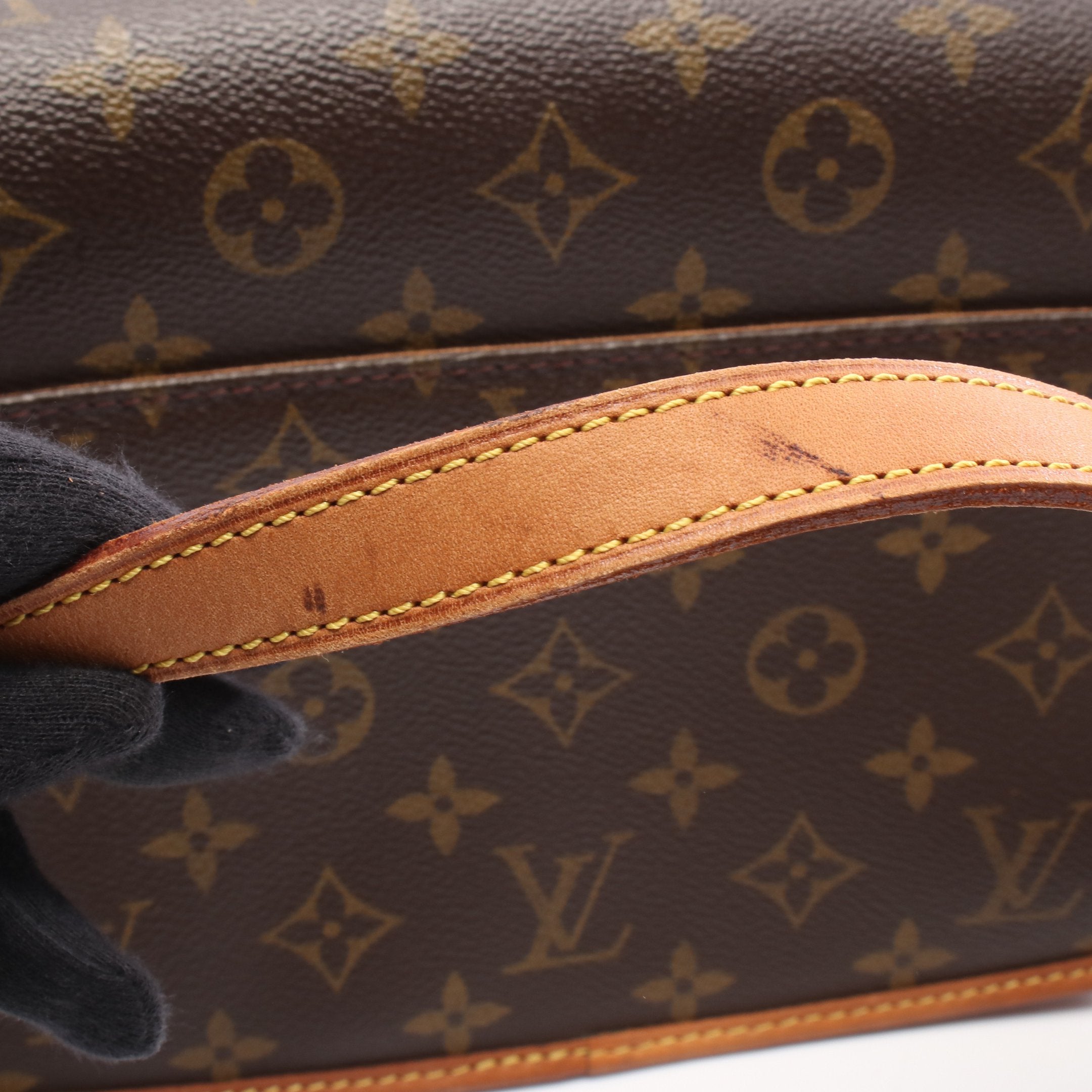 ソローニュ モノグラム ショルダーバッグ PVC レザー ブラウン ルイ