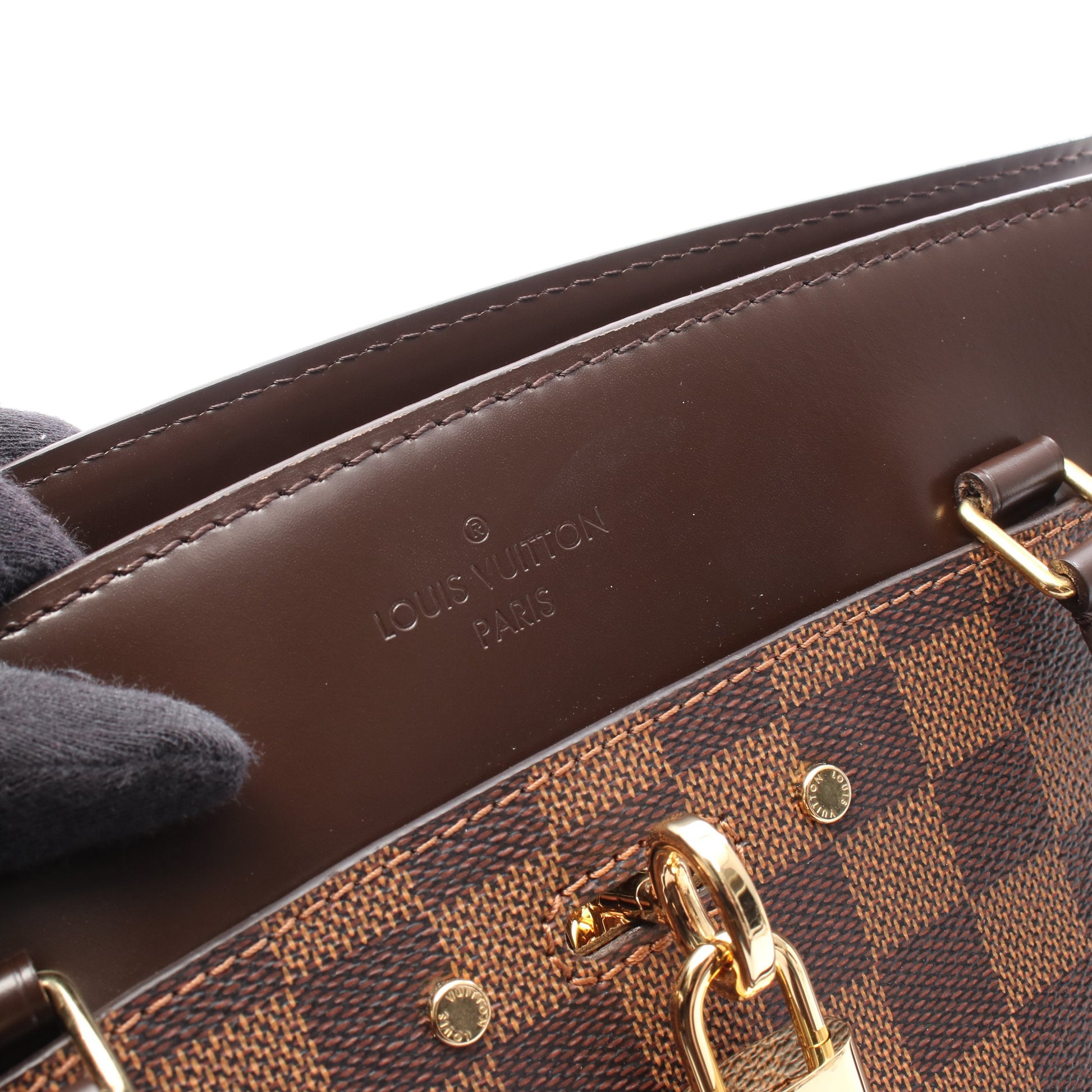 リヴォリMM ダミエエベヌ ハンドバッグ PVC レザー ブラウン ルイヴィトン バッグ LOUIS VUITTON