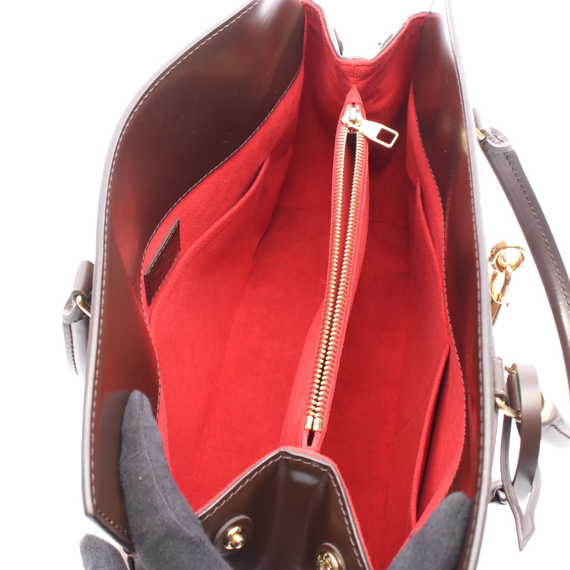 リヴォリMM ダミエエベヌ ハンドバッグ PVC レザー ブラウン ルイヴィトン バッグ LOUIS VUITTON
