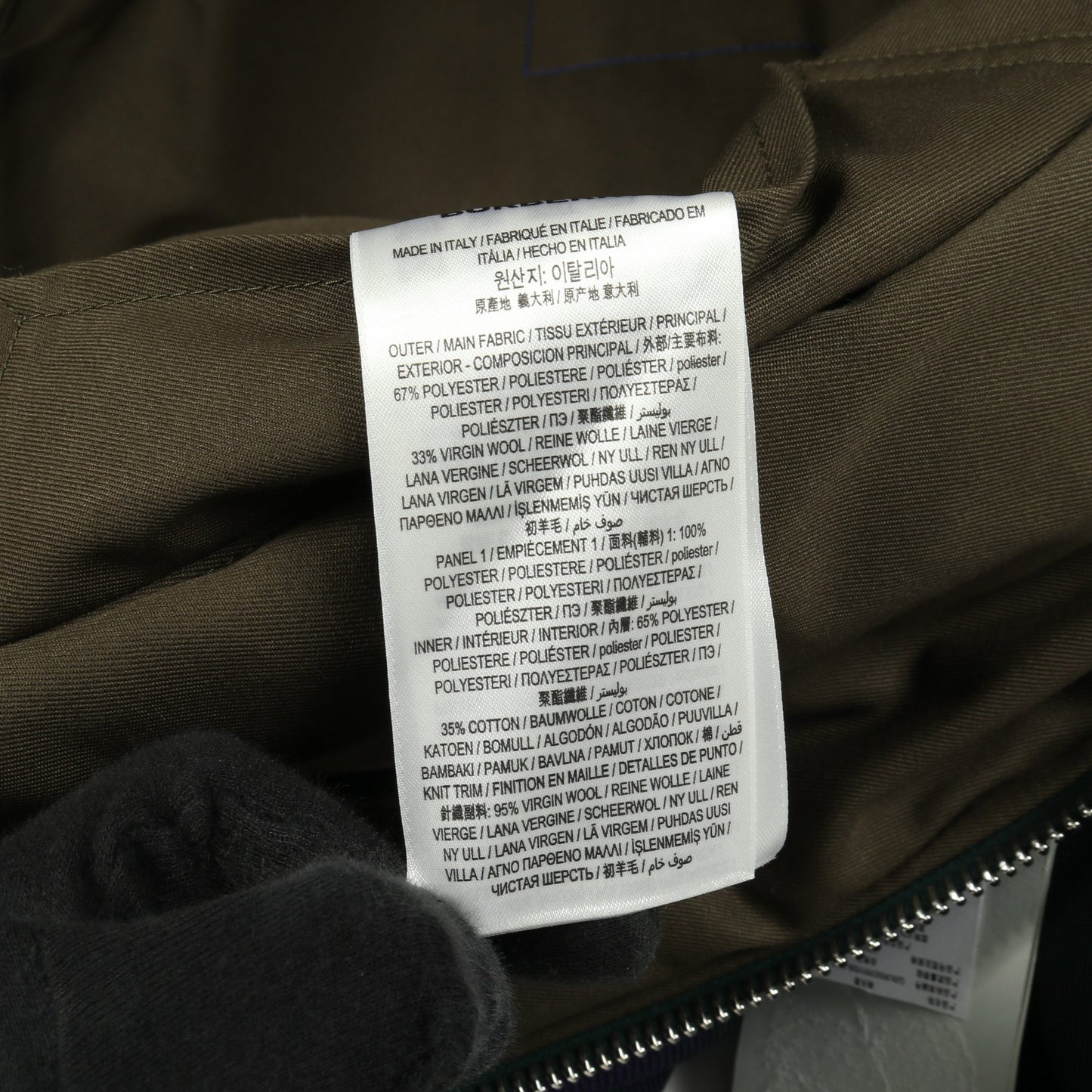 ボンバージャケット チェック ウール ダークグリーン パープル リバーシブル 中綿 バーバリー アウター BURBERRY