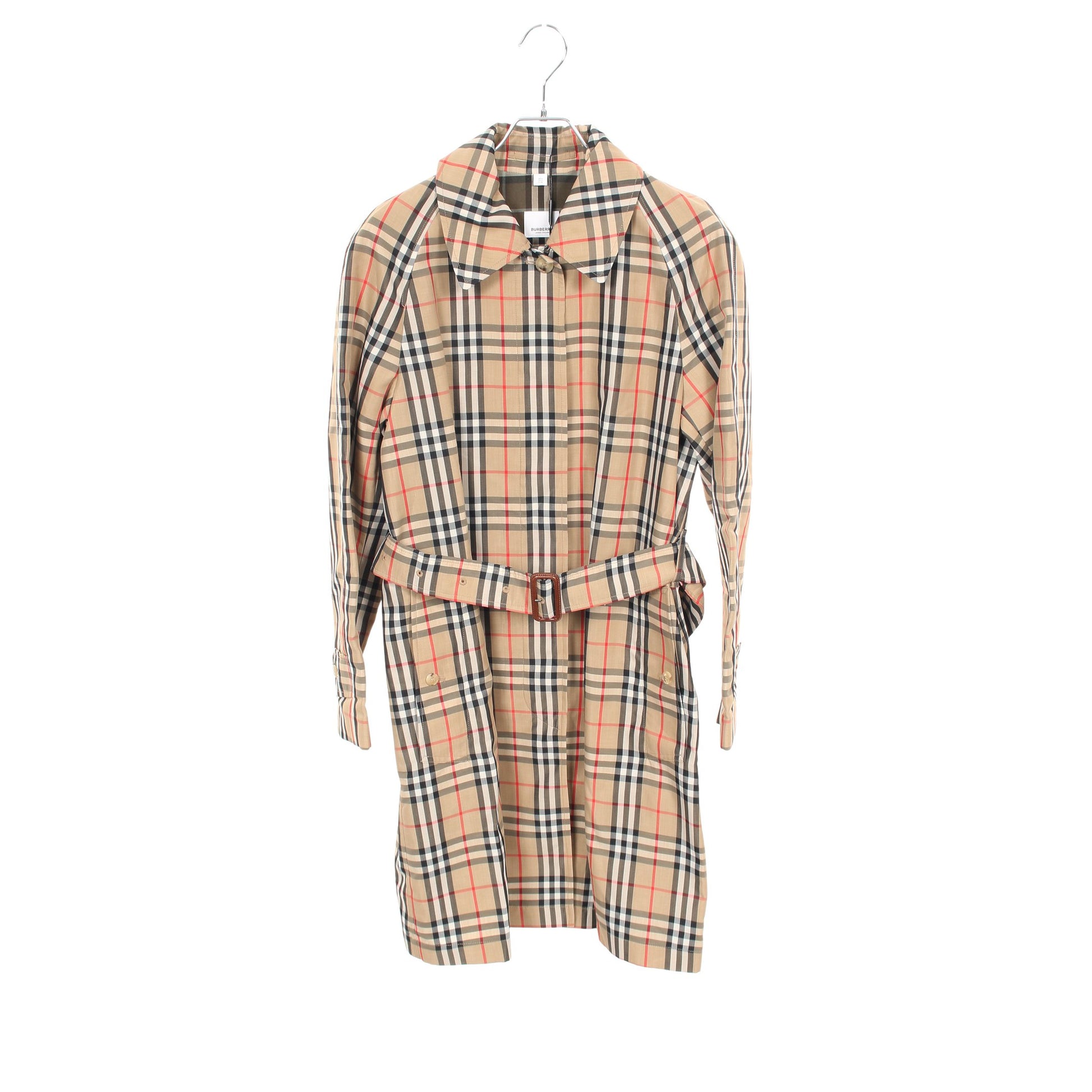 ノバチェック ステンカラーコート ベージュ マルチカラー バーバリー アウター BURBERRY