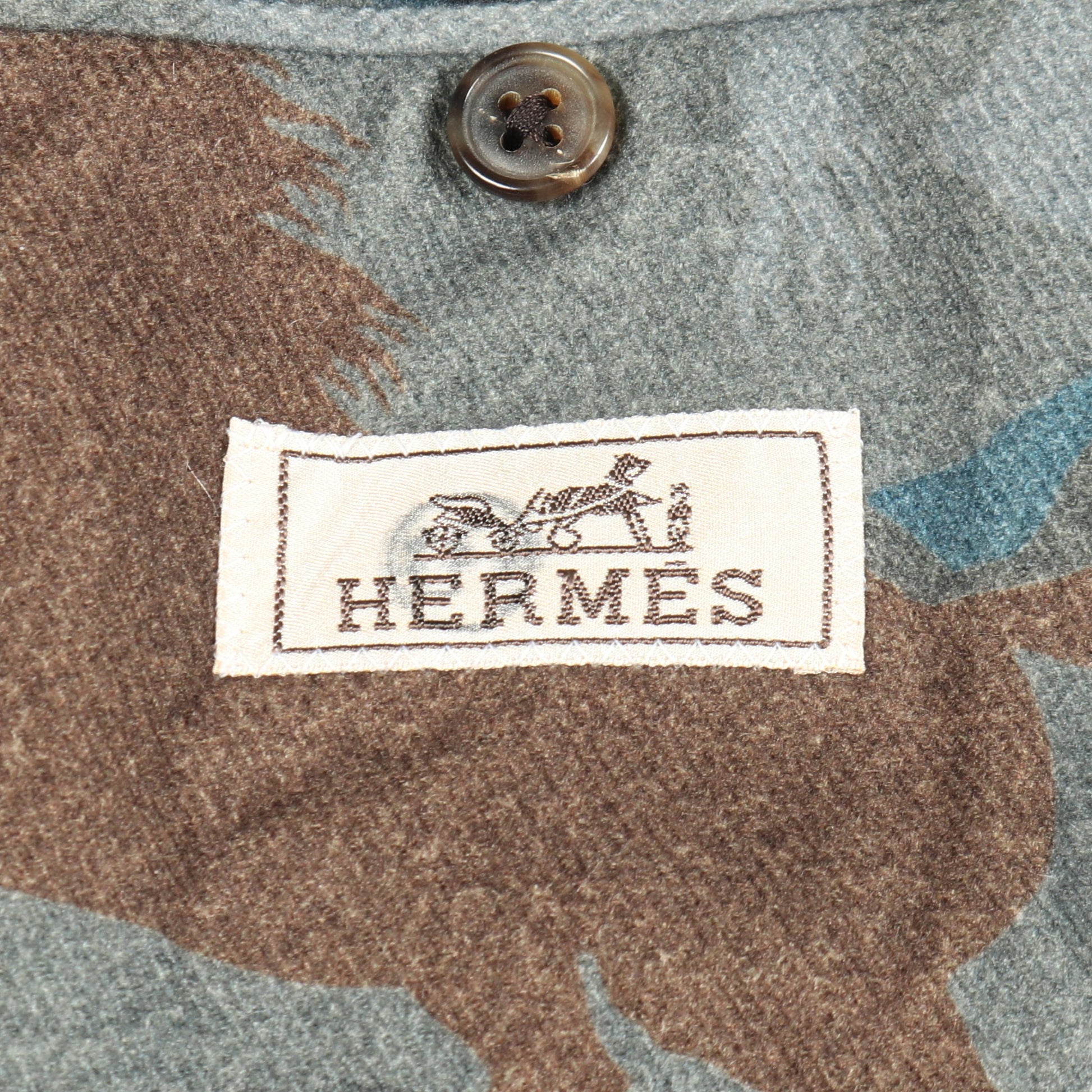 テーラードジャケット チェック 千鳥格子 ウール シルク カシミヤ グレー ブラウン ブルー エルメス アウター HERMES